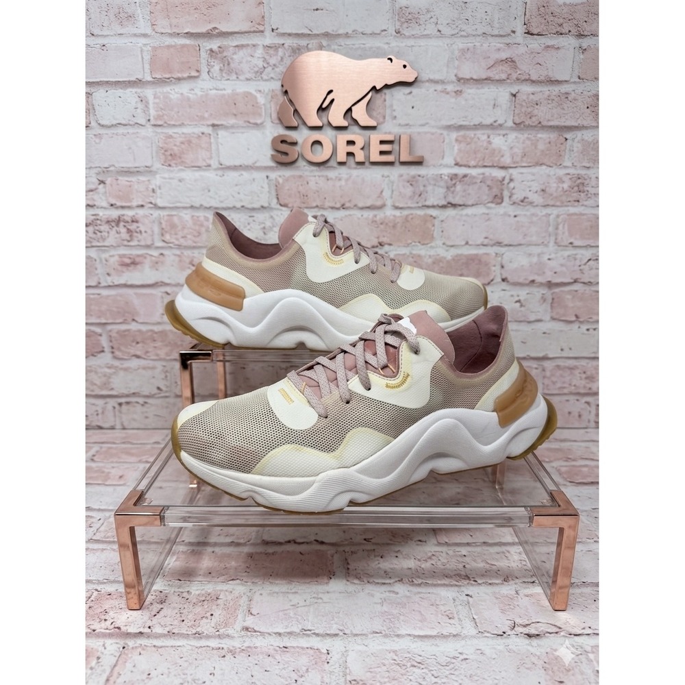 Sorel Kinetic Impact II 🩷chunky Lace Sneakers Chalk Pink Ice athletic Womens 99 - Picture 1 of 9